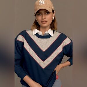 Maeve V-Striped Sweatshirt NWT - Size Small